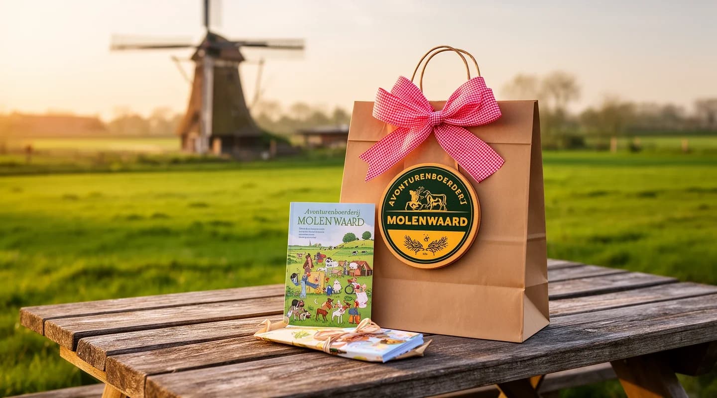 Cadeautje voor jarige bij boerderijfeest