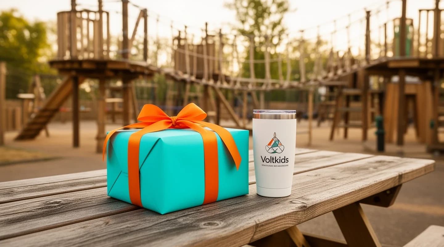 Cadeautje voor jarige bij Voltkids Party